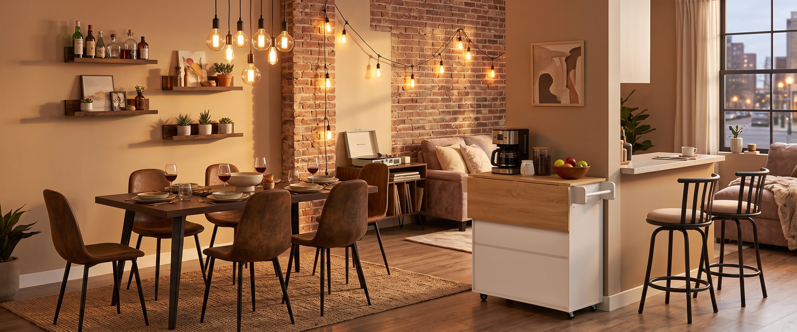 Warm furniture picks for apartments, lofts, and cozy modern homes.