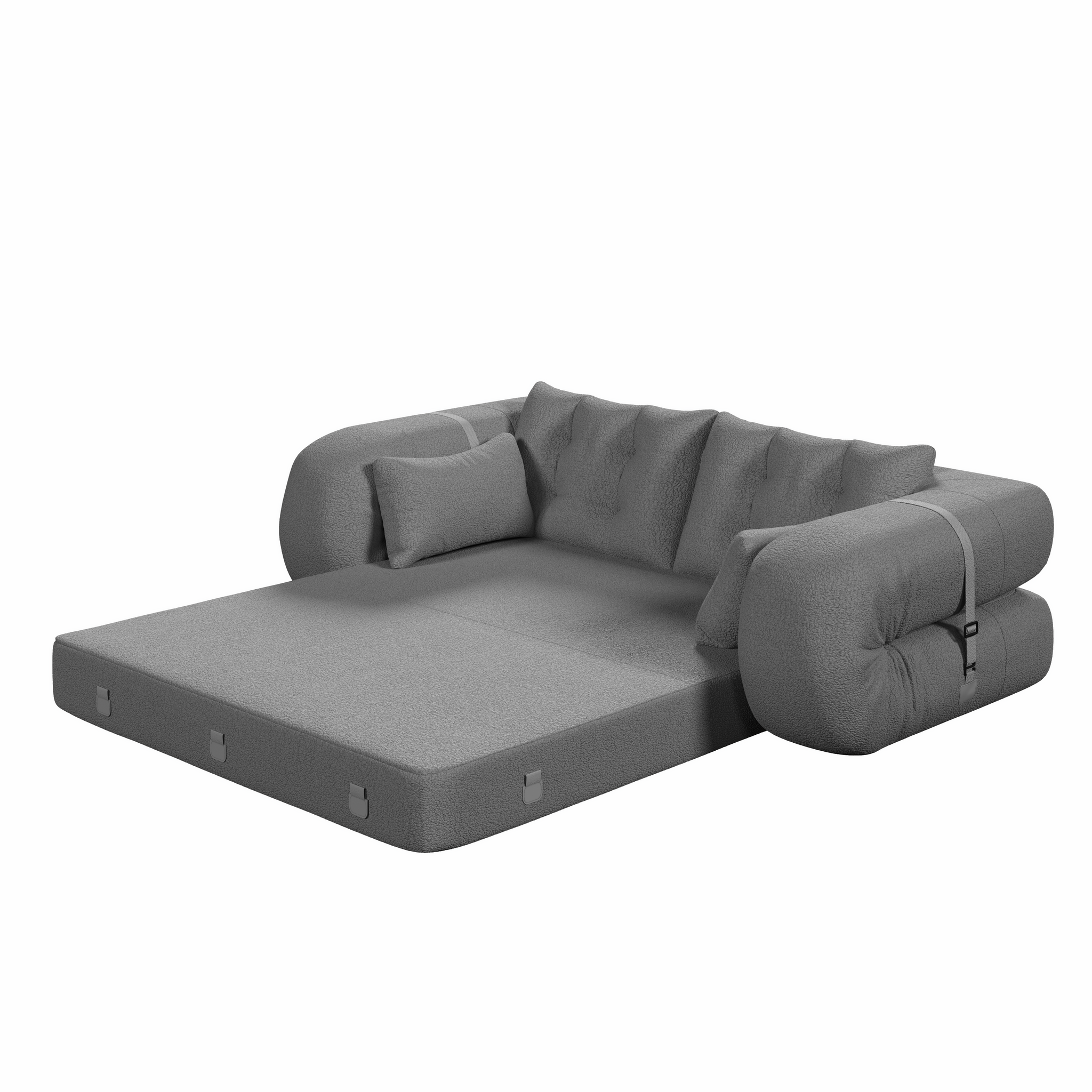 FurnitureR Human Dog Bed, Multi-Functional Foldable Sofa Bed, Teddy Fabric, Foam-Filled, 3-in-1 Convertible Couch, 78.7