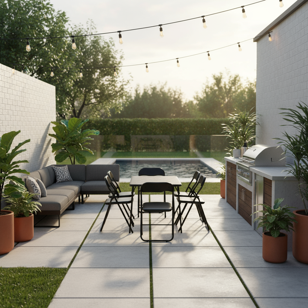 FurnitureR 7-Piece Folding Card Table and Chair Set for 6 ¨C No Assembly Required, Space-Saving Square Table with 6 Foldable Chairs