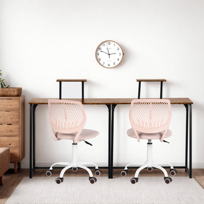 Folding Desk 31.5 Inch, Simple Compact Writing Study Table with Removable Monitor Stand, Portable Standing Desk Work Station Brown