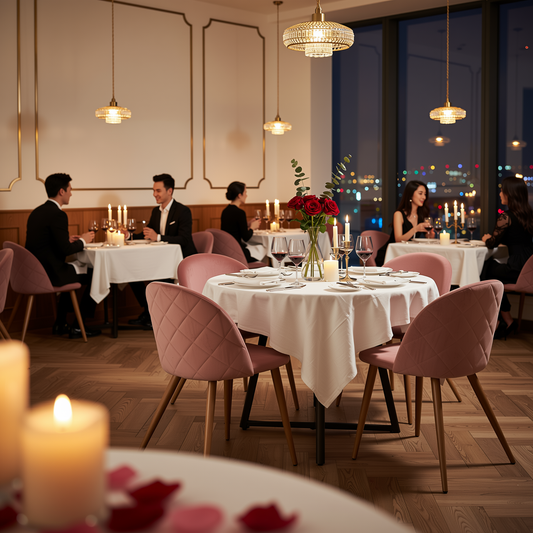 FurnitureR Upholstered Dining Chairs Set of 2, Mid Back Armless Velvet Accent Chair with Wood Legs for Home, Kitchen, Bedroom, and Living Room, Rose