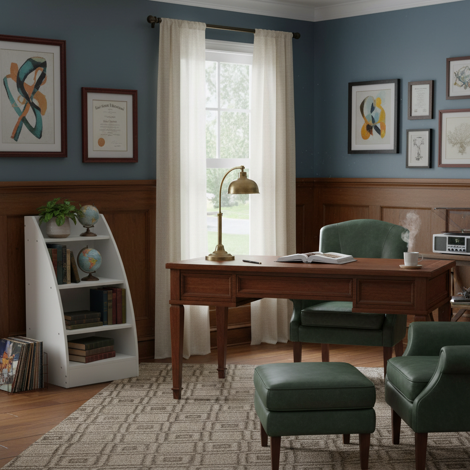 FurnitureR  Bookcase with 4-Tier Open Storage, Small Wooden Book Rack Display Stand, Bookshelf Storage Organizer for Playroom, Bedroom, Living Room