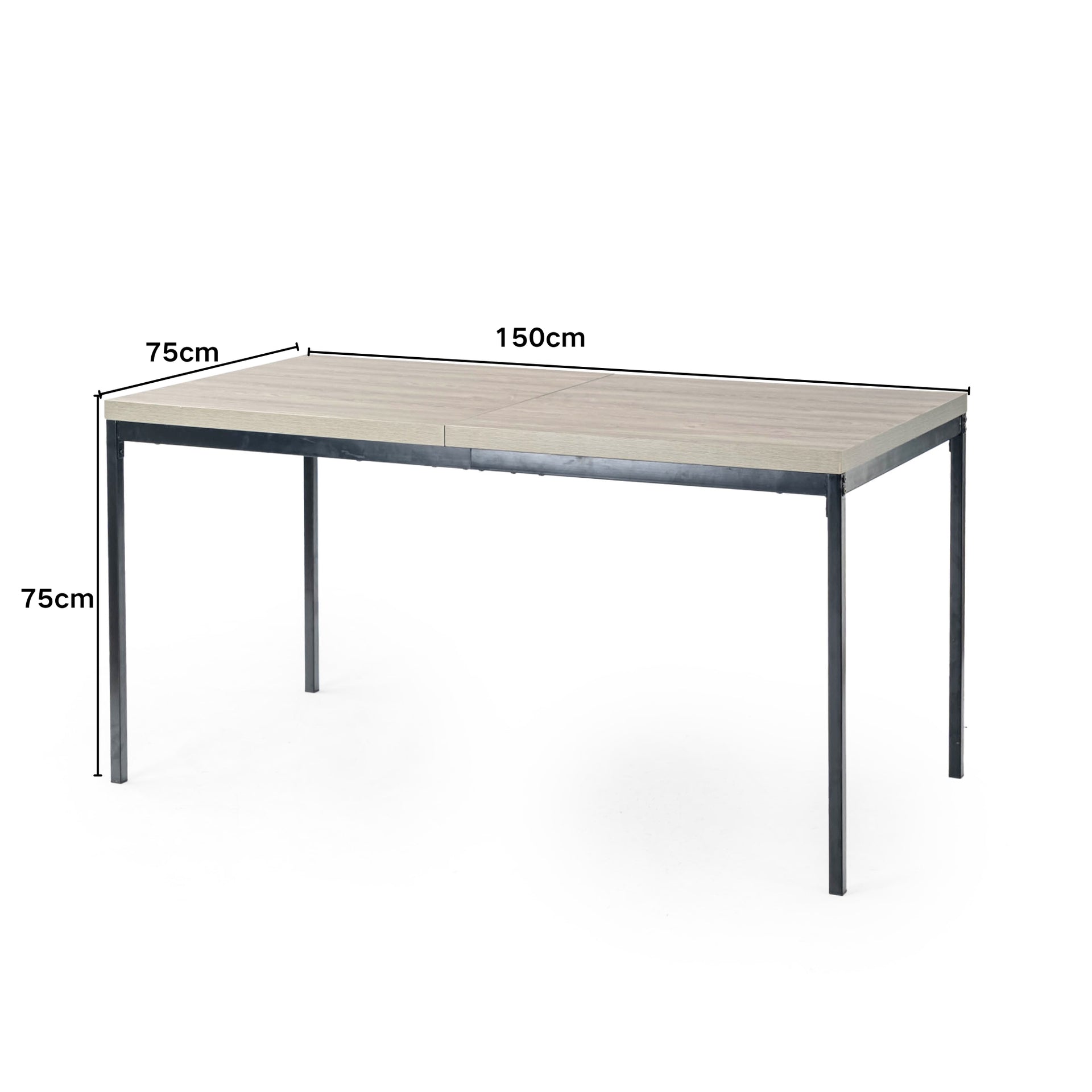 FurnitureR 59-Inch Rectangular Dining Table with Wood-Style Top, Modern Kitchen Table with Metal Legs for Dining Room Apartment