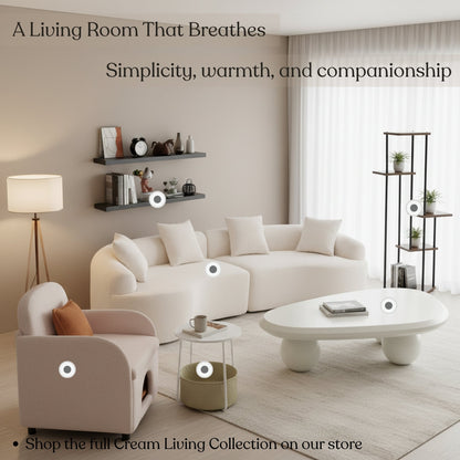 FurnitureR 2-Tier Round Side Table with Fabric Storage Basket, Small End Table with Metal Frame for Living Room, Bedroom, Office, or Dorm, White