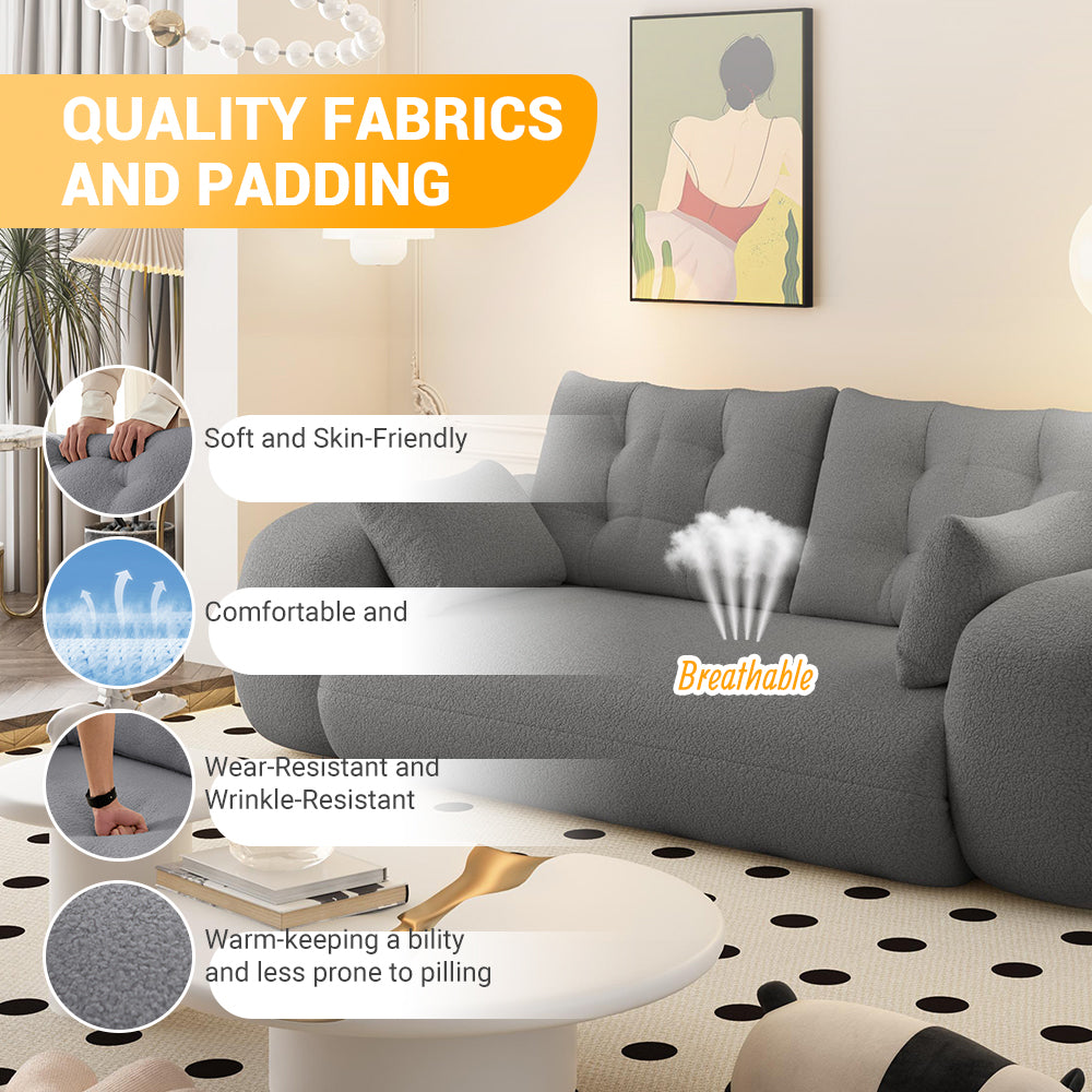 FurnitureR Human Dog Bed, Multi-Functional Foldable Sofa Bed, Teddy Fabric, Foam-Filled, 3-in-1 Convertible Couch, 78.7