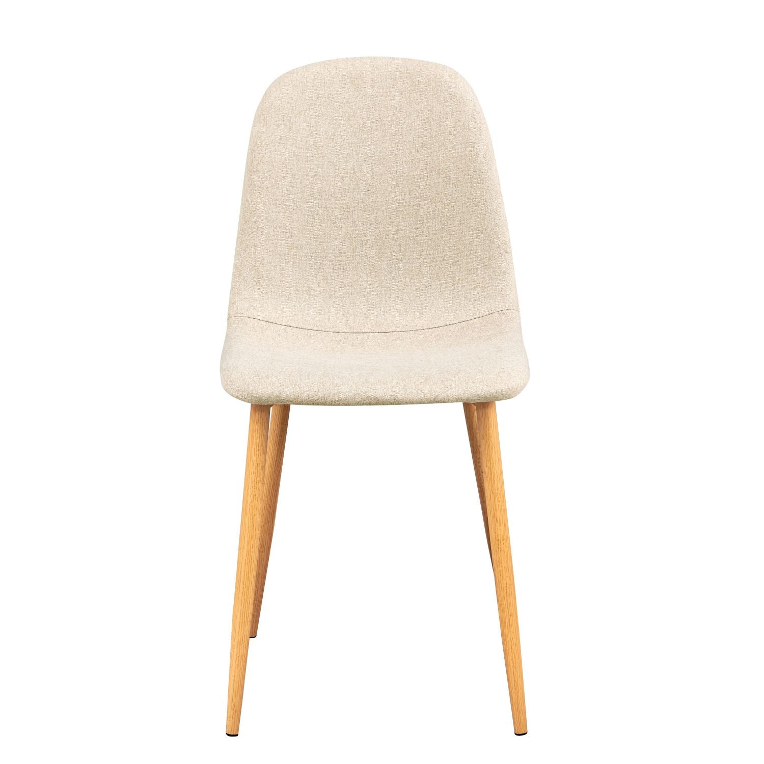 FurnitureR Dining Chairs Set of 4, Fabric Armless Dining Room Seating, Side Chair with Metal Legs for Kitchen Living Room Bedroom, Light Beige