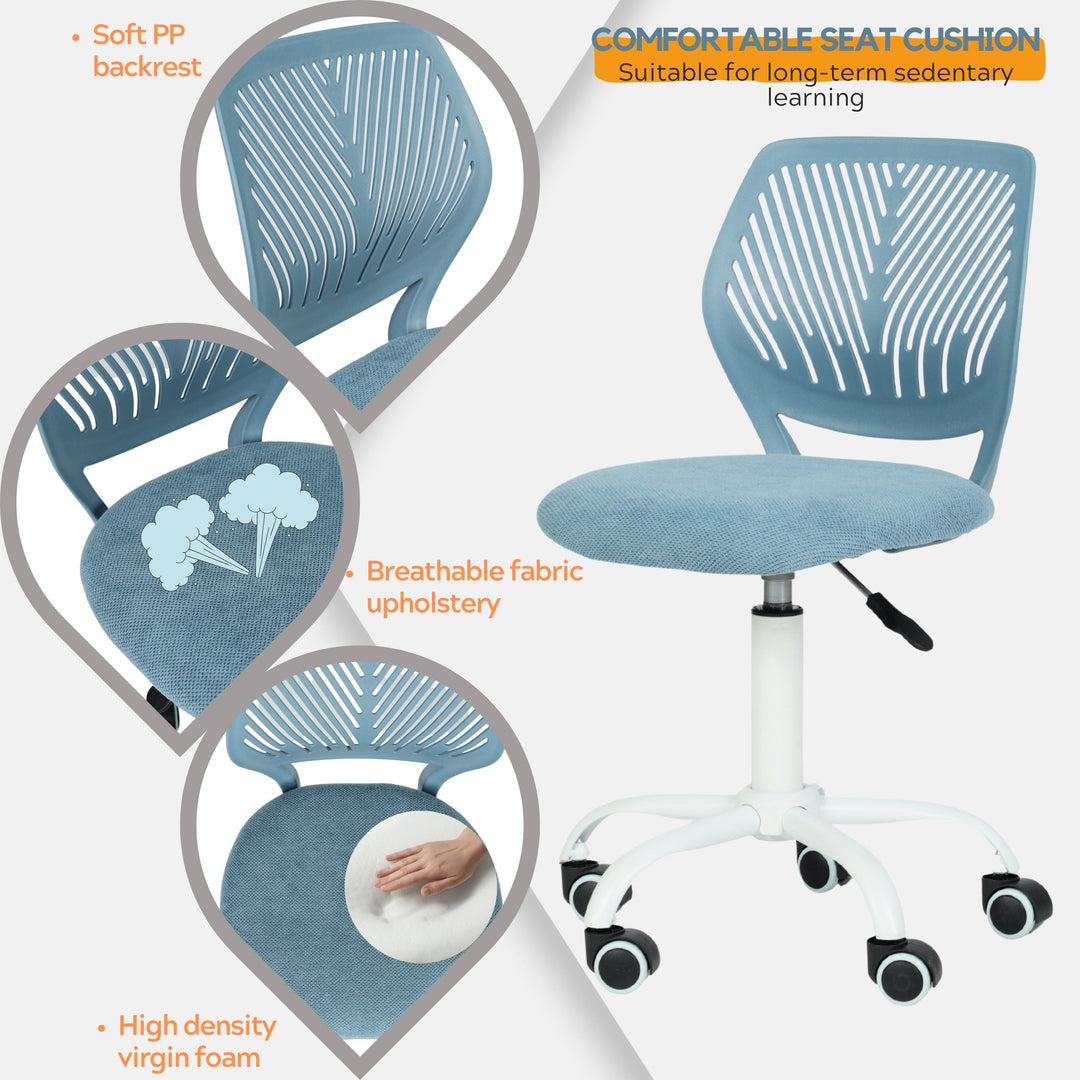 Furniture R Ergonomic Blue Task Office Chair With Swivel For Comfort And Productivity