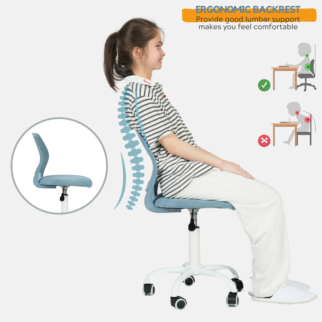 Furniture R Ergonomic Blue Task Office Chair With Swivel For Comfort And Productivity