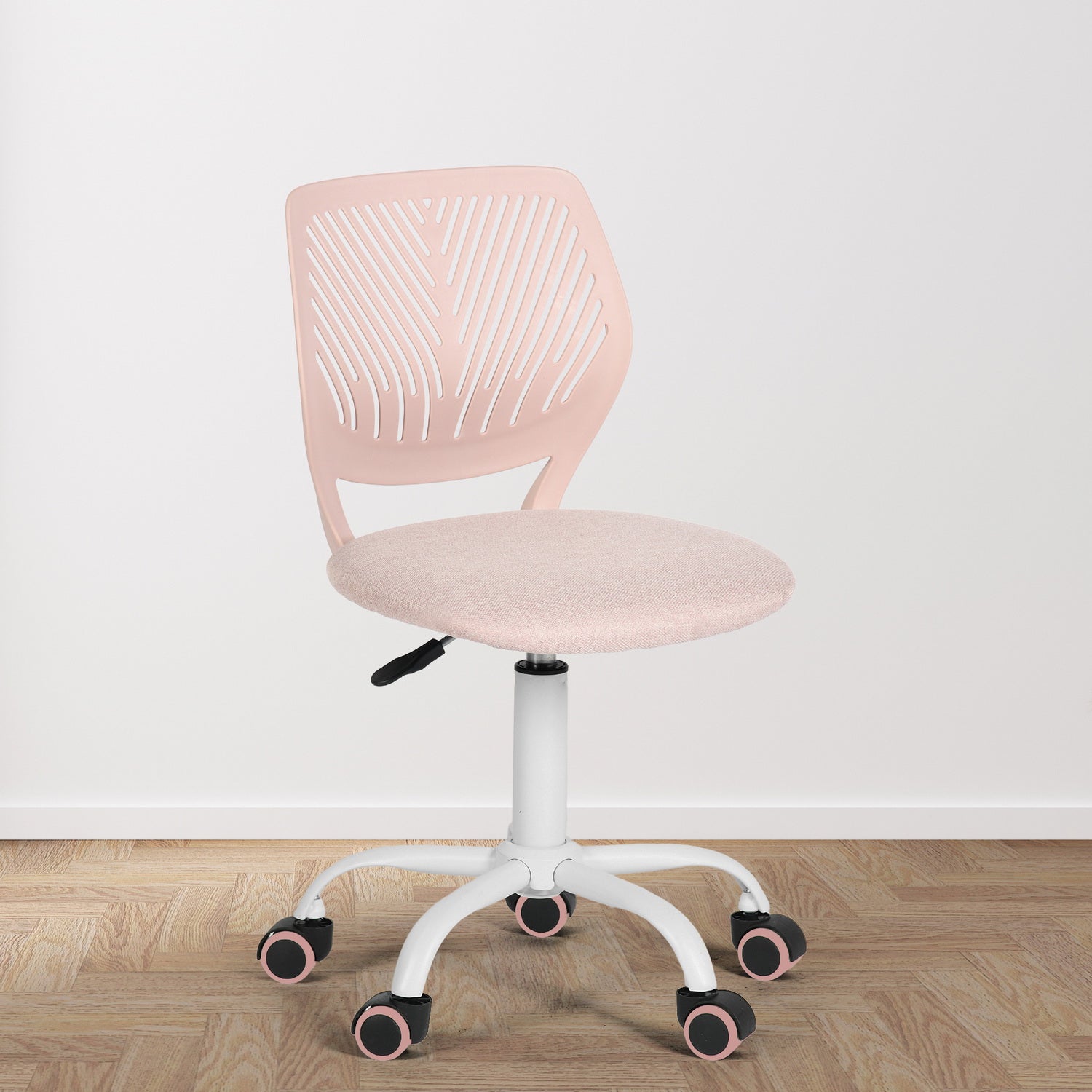 FurnitureR Adjustable Pink Swivel Task Chair with Breathable Back and Padded Seat, Kids & Home Office Chair