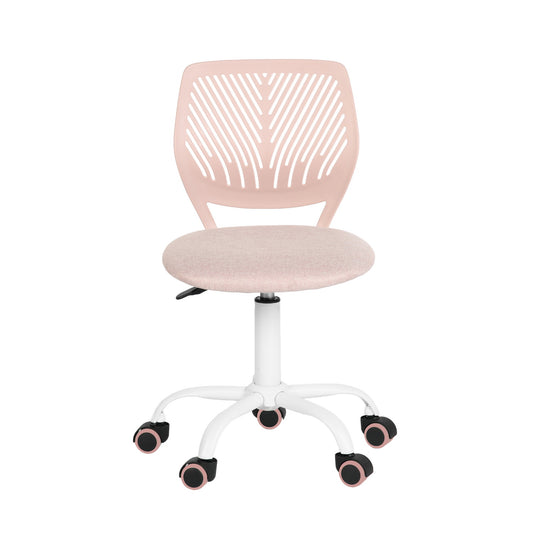 FurnitureR Adjustable Pink Swivel Task Chair with Breathable Back and Padded Seat, Kids & Home Office Chair