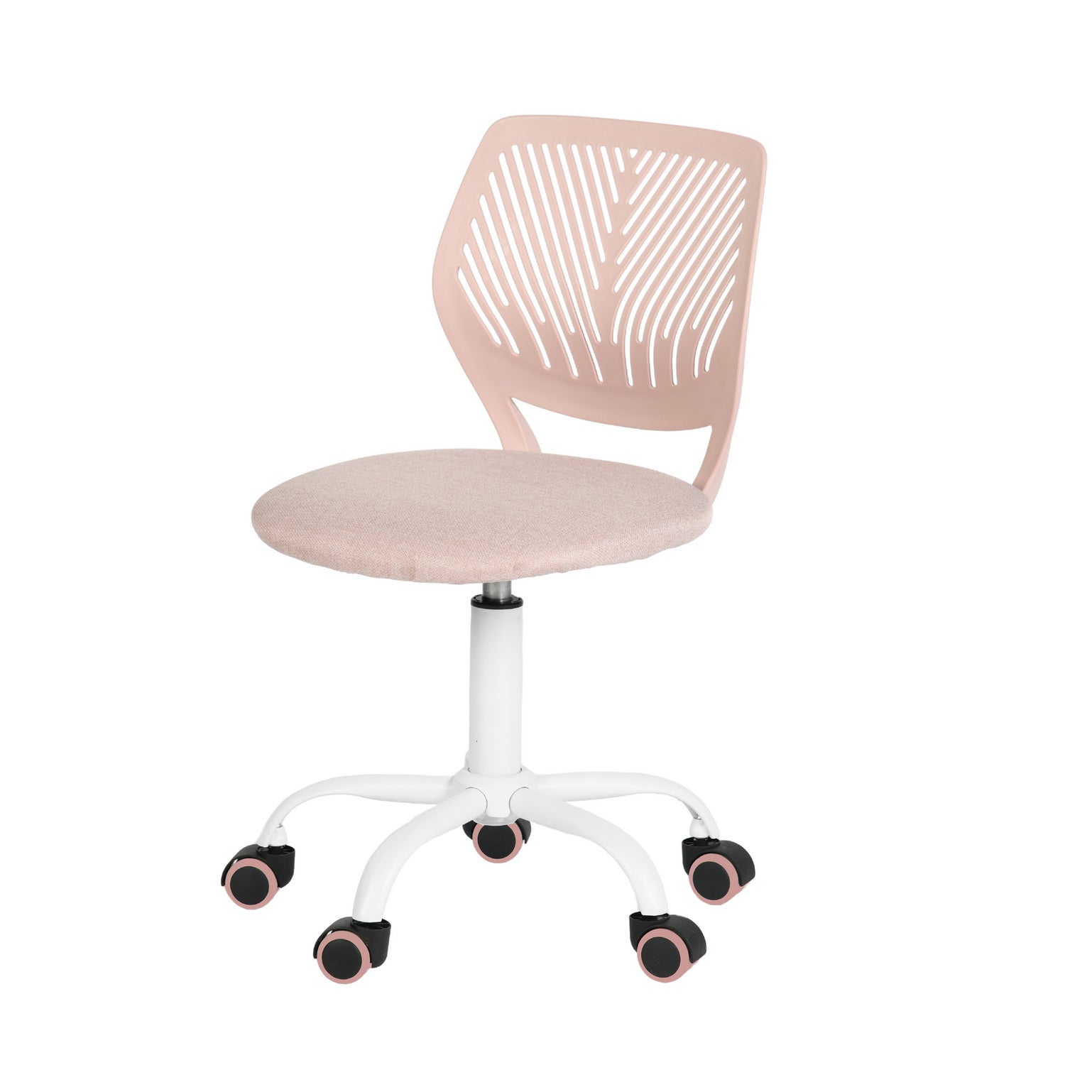 FurnitureR Adjustable Pink Swivel Task Chair with Breathable Back and Padded Seat, Kids & Home Office Chair