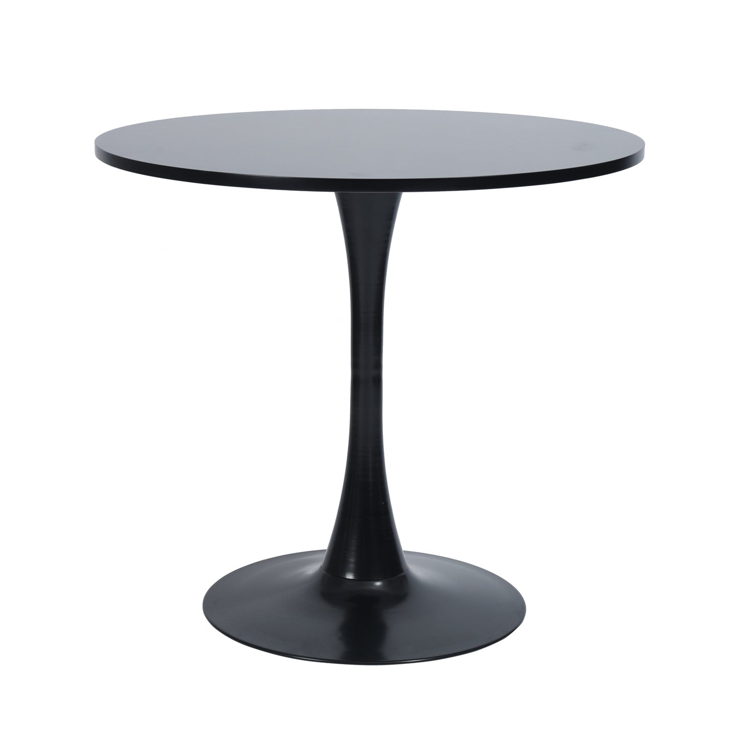 FurnitureR Round Pedestal Side Table, Modern Bistro Accent Table with Metal Base for Dining Room Kitchen Café Living Room