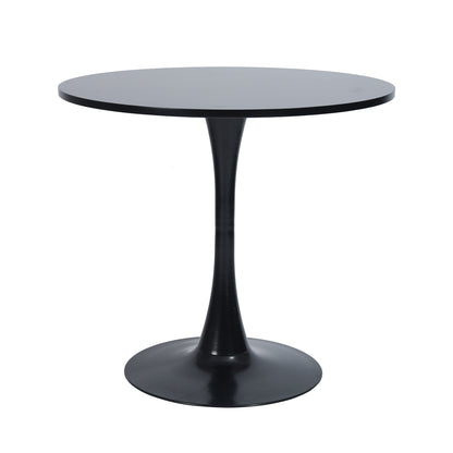 FurnitureR Round Pedestal Side Table, Modern Bistro Accent Table with Metal Base for Dining Room Kitchen Café Living Room