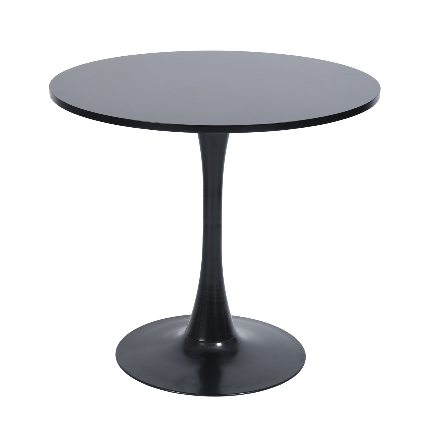 FurnitureR Round Pedestal Side Table, Modern Bistro Accent Table with Metal Base for Dining Room Kitchen Café Living Room