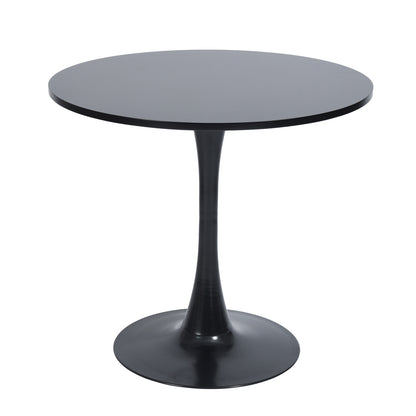 FurnitureR Round Pedestal Side Table, Modern Bistro Accent Table with Metal Base for Dining Room Kitchen Café Living Room