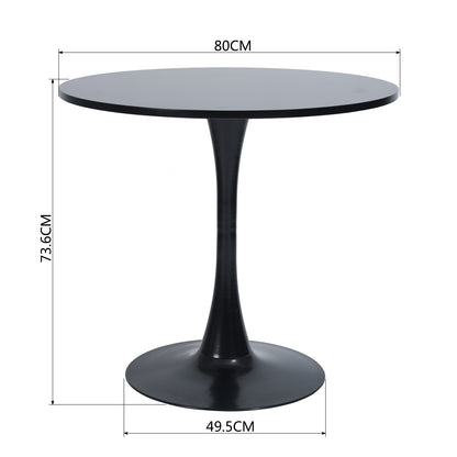 FurnitureR Round Pedestal Side Table, Modern Bistro Accent Table with Metal Base for Dining Room Kitchen Café Living Room