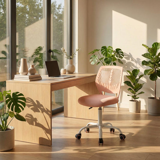 FurnitureR Writing Desk Chair for Teens Boys Girls, Mesh Upholstery, Swivel Chair Task Chair with Adjustable Height, Modern Home Desk Seating