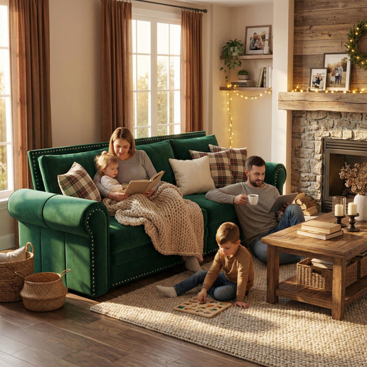 Chesterfield Sofa,93.7" King Pull Out Sofa Bed,3-in-1 Velvet Convertible Sleeper Sofa with Nailhead Trim & Rolled Arm,Multi-Functional Sofa Bed for Living Room,Bedroom,Green